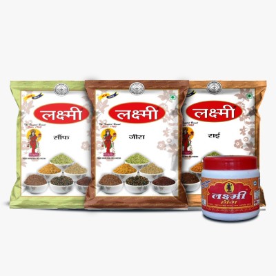 LAXMI Combo of Jeera 200 Gm, Rai 200 Gm, Sauf 500 Gm, Hing 50 Gm (Pack of Four) Spices(4 x 237.5 g)