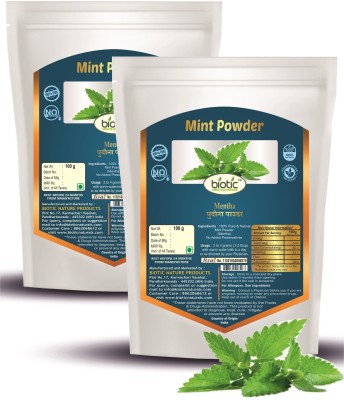 biotic Mint Powder - Pudina Powder - Mint Leaves Powder - 200g(2 x 100)