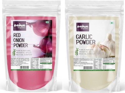paiya organics 200gm Red Onion Powder+200gm Garlic Powder Pure & Natural(2 x 200 g)