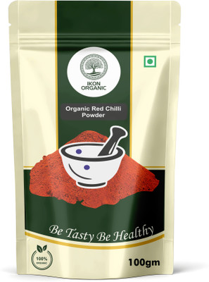 IKON Organic Red Chilli Powder/Karam Podi|Organic Laal Mirch|Spices & Masala(100 g)