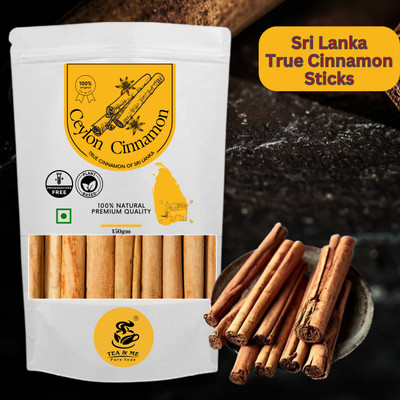 tea & me Real Cinnamon from Sri Lanka, SriLankan Dalchini, Ceylon True Cinnamon Sticks(150 g)
