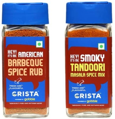 CRISTA Grill Rubs Combo Pack|Barbeque SpiceRub, 50 gms|Tandoori Masala SpiceMix, 45 gms(2 x 47.5 g)