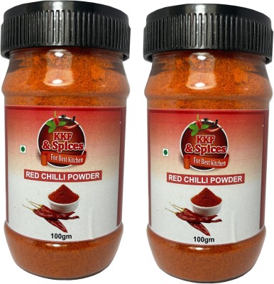 kitchen king food & spices Red Chilli Powder ( Lal Mirch Pack of Two ) 100 Gm Jar(2 x 100 g)