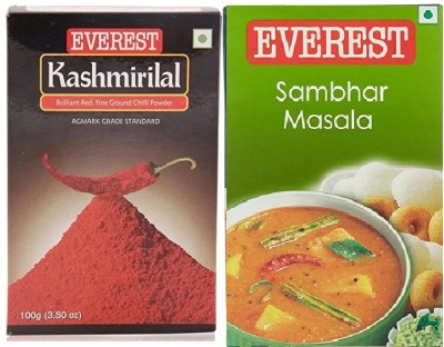 EVEREST Red Chilli Powder,+Sambhar masalar(2 x 100 g)