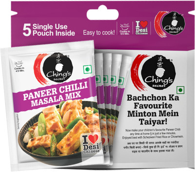 Ching's Secret Paneer Chilli Masala Mix, Cooks in 4/5Mins, 5 Single Use Pouches(100 g)