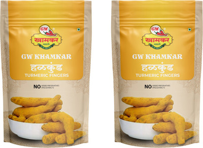 GW Khamkar Halkund/ Haldi Whole/ Turmeric Finger/Turmeric Stick| Aakha Halad 1Kg, Pack of 2(2 x 1 kg)