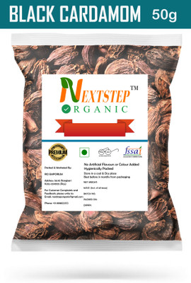 NEXTSTEP ORGANIC Premium Quality Black Cardamom | Badi Elaichi | Black Elaichi Doda Whole Spices(50 g)
