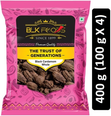 BLK FOODS Select Black Cardamom Whole (Badi Elaichi Sabut) 400g (4 X 100g)(4 x 100 g)