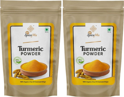 HM Spice Mix Turmeric Powder 1kg (500g x 2) | Haldi Powder | Iron-Pounded | Ideal for Cooking(2 x 500 g)