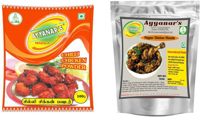 Ayyanar's Chicken 65 & Pepper Chicken Masala 200g Combo (Chilly Chicken | Chicken Kabab)(2 x 100 g)