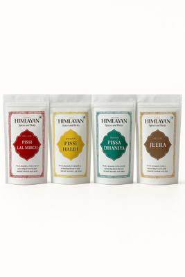 himalayan spices and herbs Combo Pack Jeera, Haldi, Lal Mirch & Dhaniya Powder | 50g Each Pure & Natural(4 x 50 g)