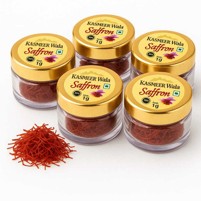 Kasmeer wala Kashmiri Mogra Saffron A++ Grade |Pure & Natural Kesar Threads | Premium Quality(5 x 1 g)