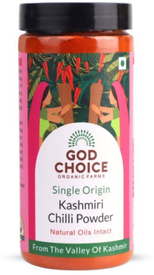 God Choice Organic Farms Kashmiri Chilli Powder 200g | Sourced from the valley of Kashmir | Mirchi Powder(200 g)