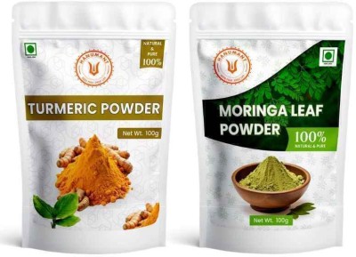 hanumant Turmeric & moringa leaf Powder 100 Gm Each(2 x 100 g)