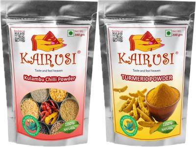 KAIRUSI Kulambu Chilli Powder and Turmeric Powder Combo Offer(2 x 200 g)