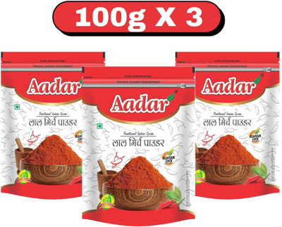 AADAR Red Chilli Powder 300gm Zipper Pack | Lal Mirch Powder(3 x 100 g)