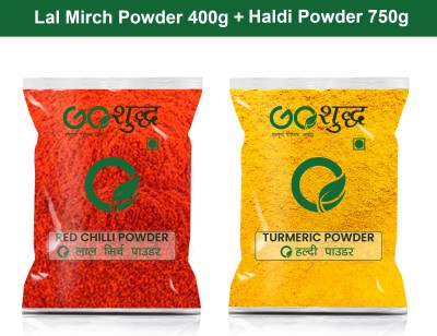 Goshudh Haldi Powder 750gm & Lal Mirch Powder 400gm Combo Pack 1150g(1150 g)