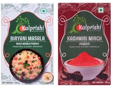 Kalprishi Premium Combo – Biryani Masala & Kashmiri Red Chilli | Mild Spice | 2 Pack(2 x 100 g)