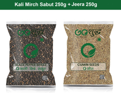 Goshudh Jeera 250gm & Kali Mirch Sabut 250gm Combo Pack 500g(500 g)