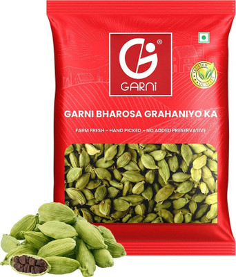 GARNI Foods Whole Green Cardamom (Elaichi) 6-7mm|Hari Elaichi(100 g)
