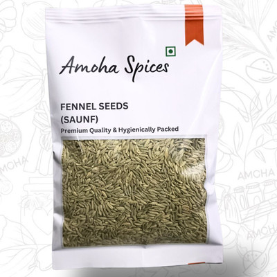 Amoha Spices Moti Saunf, Big Fennel Seeds, Whole, Aromatic & Natural | Unpolished & Fresh(100 g)