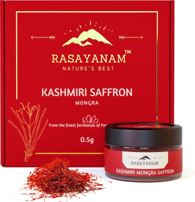 Rasayanam Pure Original Kashmiri Saffron/Kesar/ Kumkum Ideal for Pooja & Pregnancy(0.5 g)