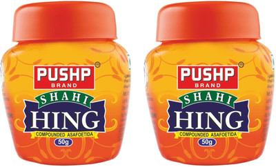 Pushp Brand Hing/Asafoetida Jar (Pack of 2, 50g in each pack)(2 x 50 g)