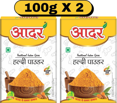 AADAR Haldi Powder 100g Box and Zipper Pack 2(2 x 100 g)