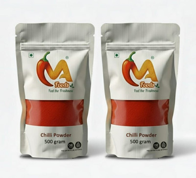 MA FOODS Premium Chilli Powder with No Artificial Colour or Preservatives Added 500gX2(2 x 0.5 kg)