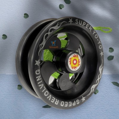 Shivsoft Plastic Figid High Speed Yoyo toy with Bearing for kids Black- -267578(Black)