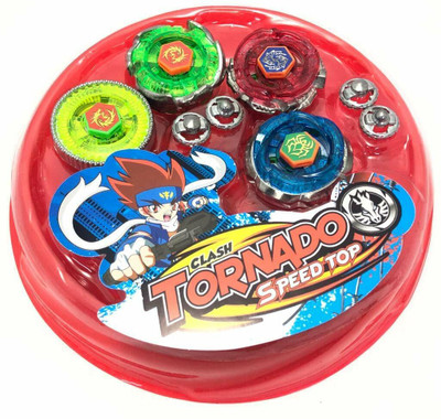 U.R.M. Enterprises 4 in 1 Metal Beyblades Spinning Toy with Mini Stadium Fighters Fury Battle(Multicolor)