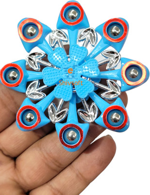 Shivsoft Plastic 8Arm Skyblue Fidget Puzzle Ball Bearing Spinner(Blue)