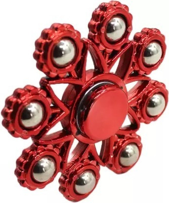 ParshvGroups Metal Spinner, Fidget Spinner,Red Flower Design (Pack of 1)(Red)