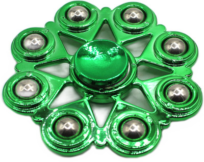 neoinsta shopping Medium size 8 sided metal fidget spinner toy for kids Green Color Design-4(Green)