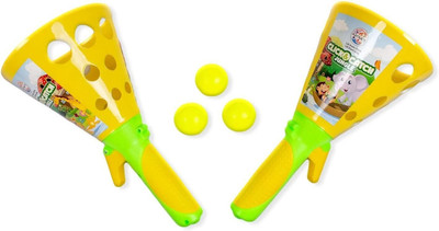 ParshvGroups Click & Catch Plastic Twin Ball, Pop and Catch Launcher Basket Toy Set(Multicolor)