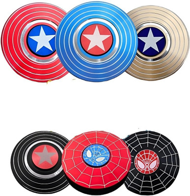 SQUIDSY 1 Pcs Random Design Avenger Shield Hand Spinner Fidget Spinner Toys for Kids(Multicolor)