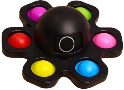 KARBD Octopus Fidget Spinner 6 Sided Push Pop It Rotating Head Gyro Squider UFO Design(Black)