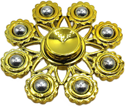 neoinsta shopping Medium size 8 sided metal fidget spinner toy for kids Yellow Color Design-7(Yellow)