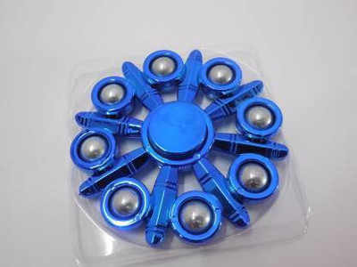 Bal samrat 8 BALL BLUE COLOR CHROME EDITION METAL FIDGET SPINNER Pack of 1(Blue, Silver)