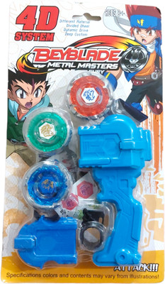 SA Sports 3 in 1 Metal Beyblade Toy Set Speed Top Spinning (3 Blade)(Multicolor)