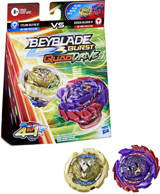 BEYBLADE Burst QuadDrive Berserk Balderov B7 & Cyclone Belfyre B7 Spinning Top Dual Pack-For Kids Ages 8+(Multicolor)