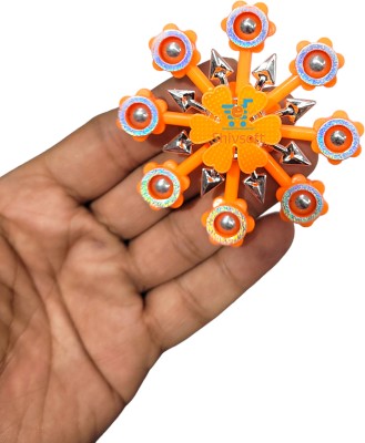 Shivsoft Plastic 8Arm Orange Fidget Puzzle Ball Bearing Spinner(Orange)