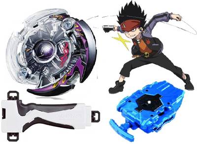 Bestie Toys Beyblade Burst B-42 Booster Dark Deathscyther.F.J With String Launcher Handle