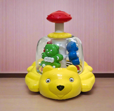 Toybharat Push n Spin Teddy and Family | Push n Spin Toys | Gift Toy For Kids(Multicolor)