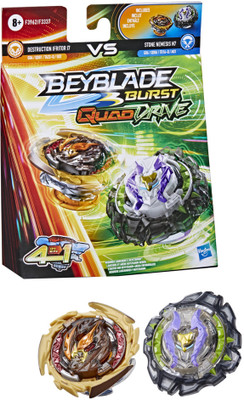 BEYBLADE Burst QuadDrive Destruction Ifritor I7 & Stone Nemesis N7 Spinning Top Dual Pack(Multicolor)