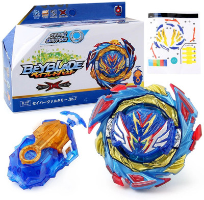 Authfort B187 Savior Valky Sh-7 B-187 Beyblede with B184 Blue LR Launcher(Multicolor)
