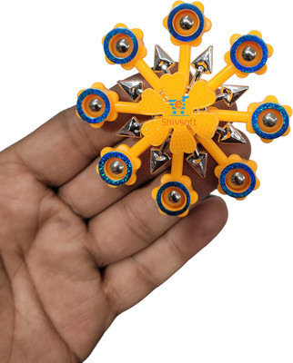 Shivsoft Plastic 8Arm Yellow Fidget Puzzle Ball Bearing Spinner(Yellow)
