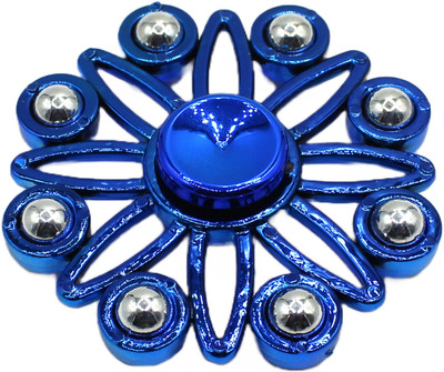 neoinsta shopping Medium size 8 sided metal fidget spinner toy for kids Blue Color Design-9(Blue)