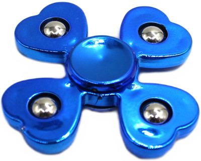 neoinsta shopping Small size Four side metal fidget spinner toy for kids blue Design-1(Blue)