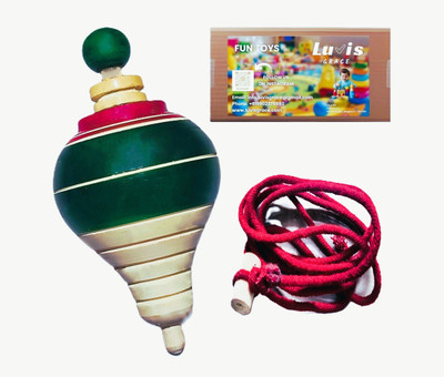Luvis Grace Wooden Spinning Tops/lattoo/bambaram/buguri/bongaram with String(Multicolor)